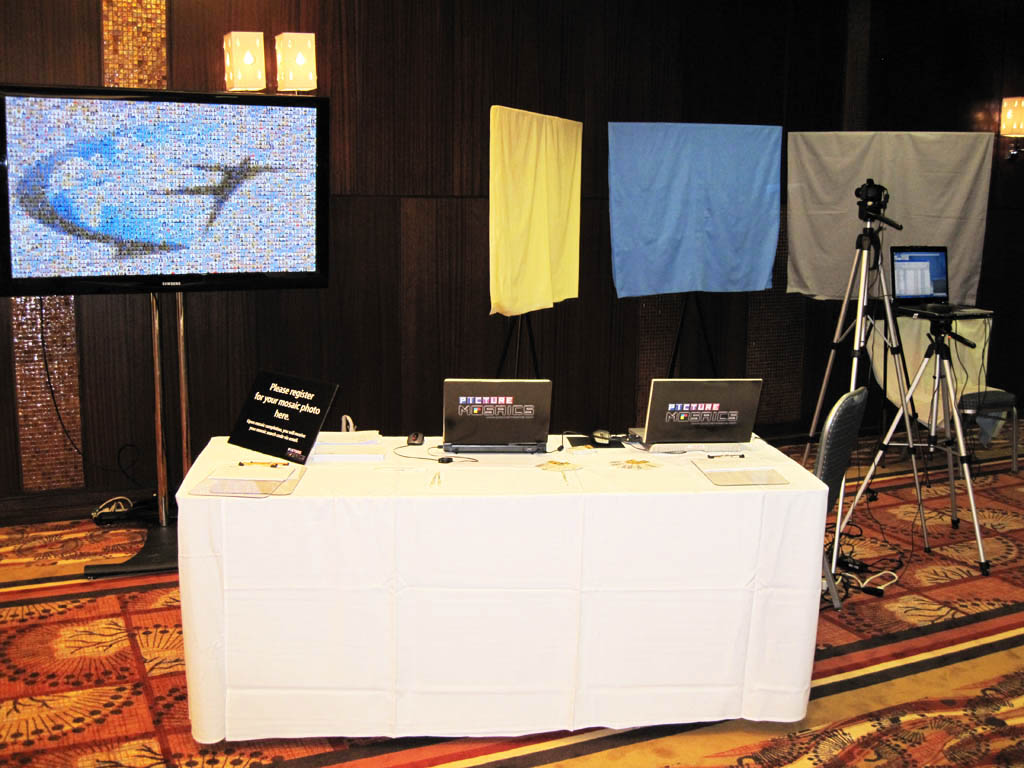 Booth layout showcasing the Live Digital Mosaic setup at the Nestlé Conference