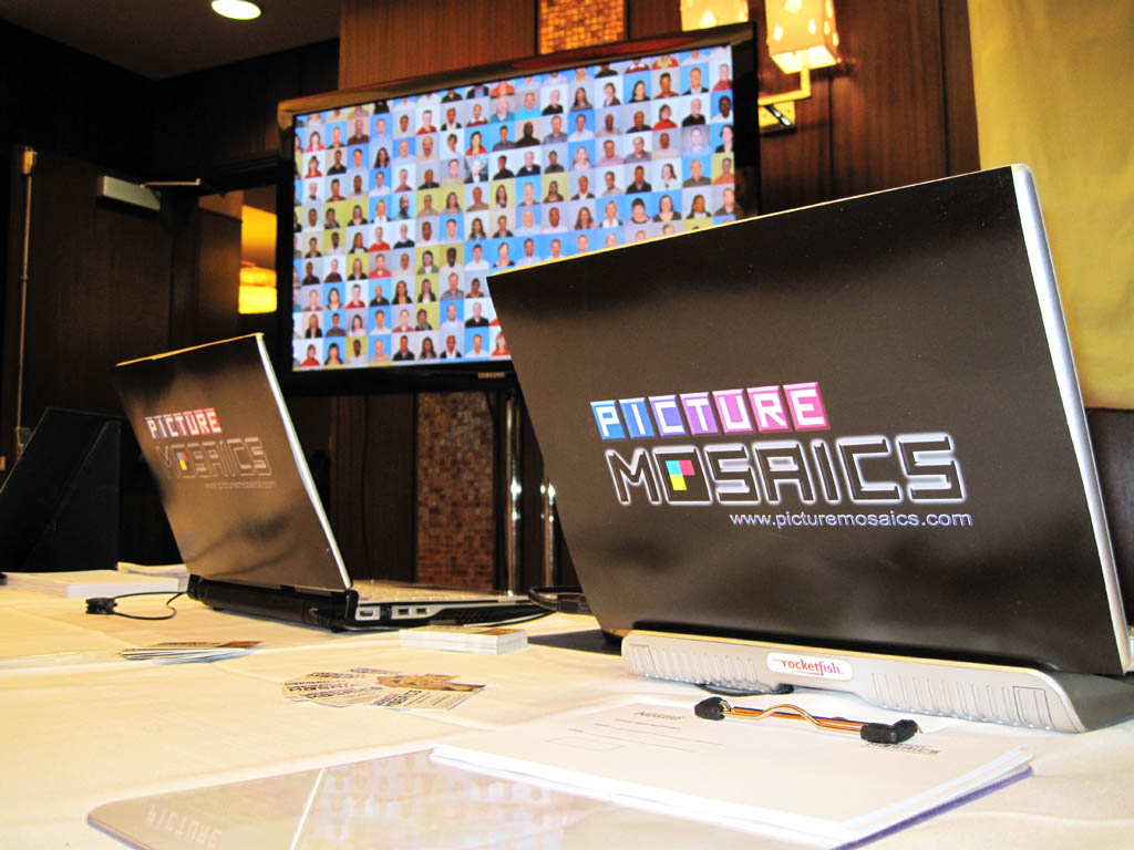 Registration booth for the Live Digital Mosaic experience at the Nestlé Conference