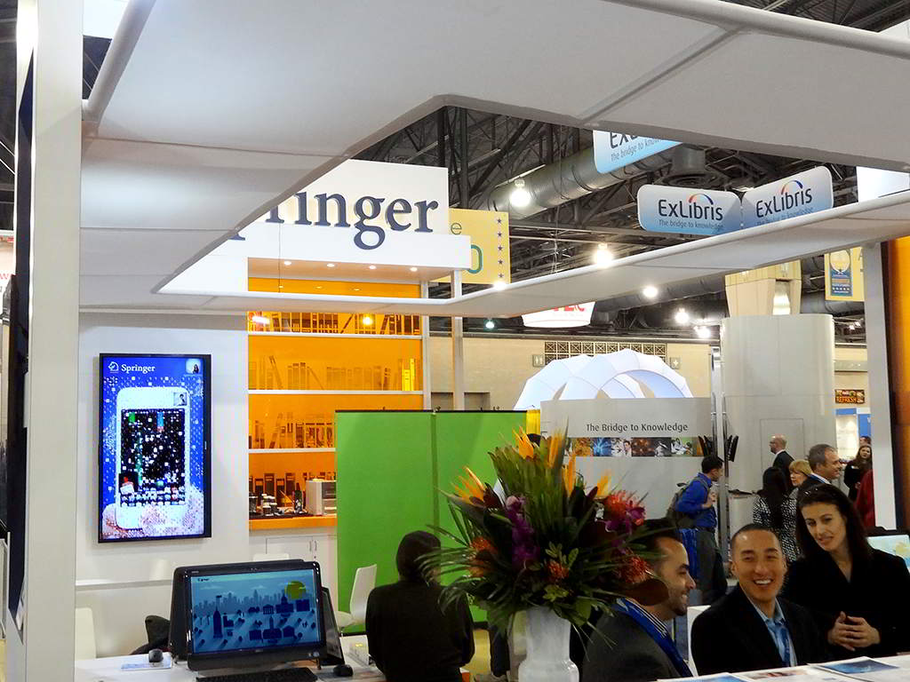 Photo mosaic setup at the Springer booth during the ALA Midwinter conference