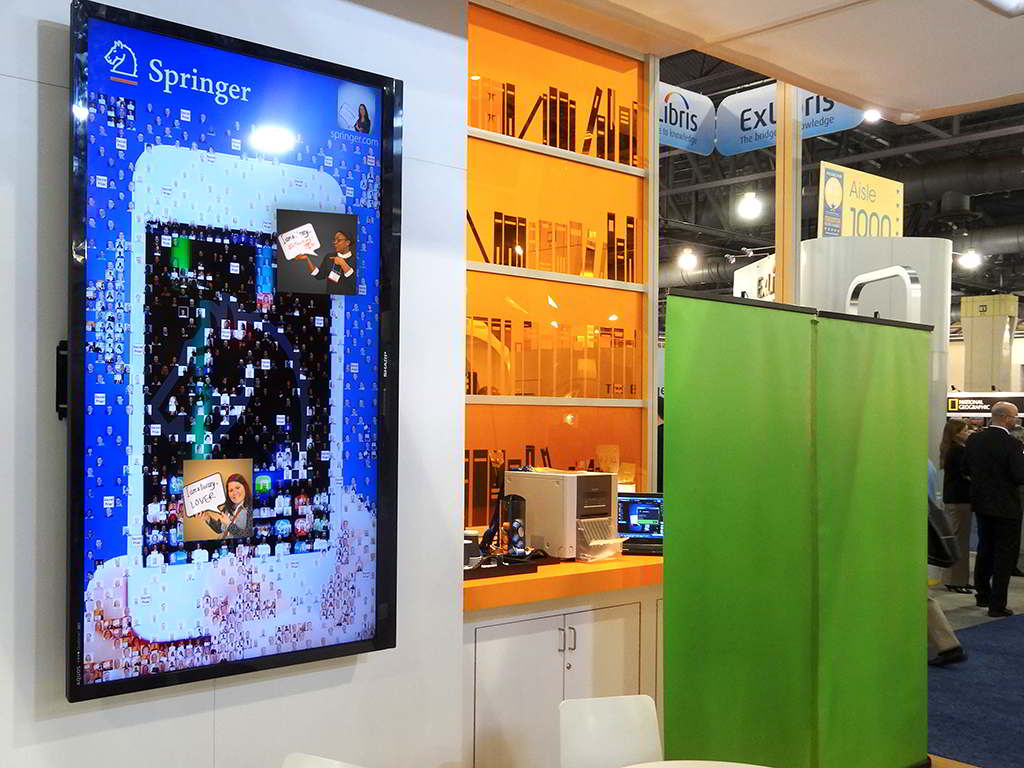 Digital photo mosaic featuring pop-out animation at the ALA Midwinter Meeting