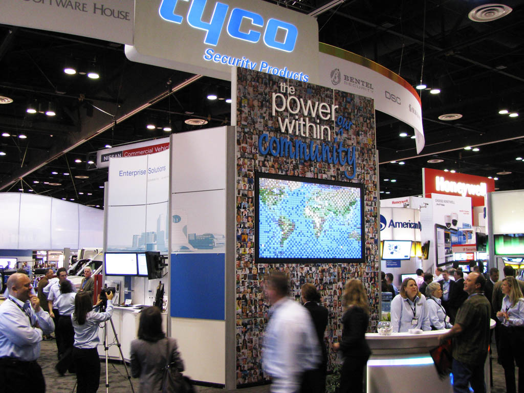 Closer view of the Tyco mosaic wall built in real-time during ASIS 2011
