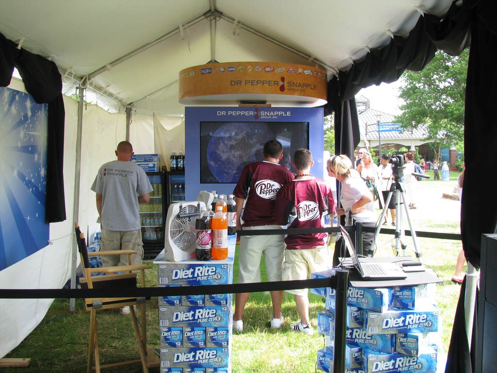 Zoomed-out view of a guest engaging with the Walmart Shareholder's Convention Live Digital Mosaic experience