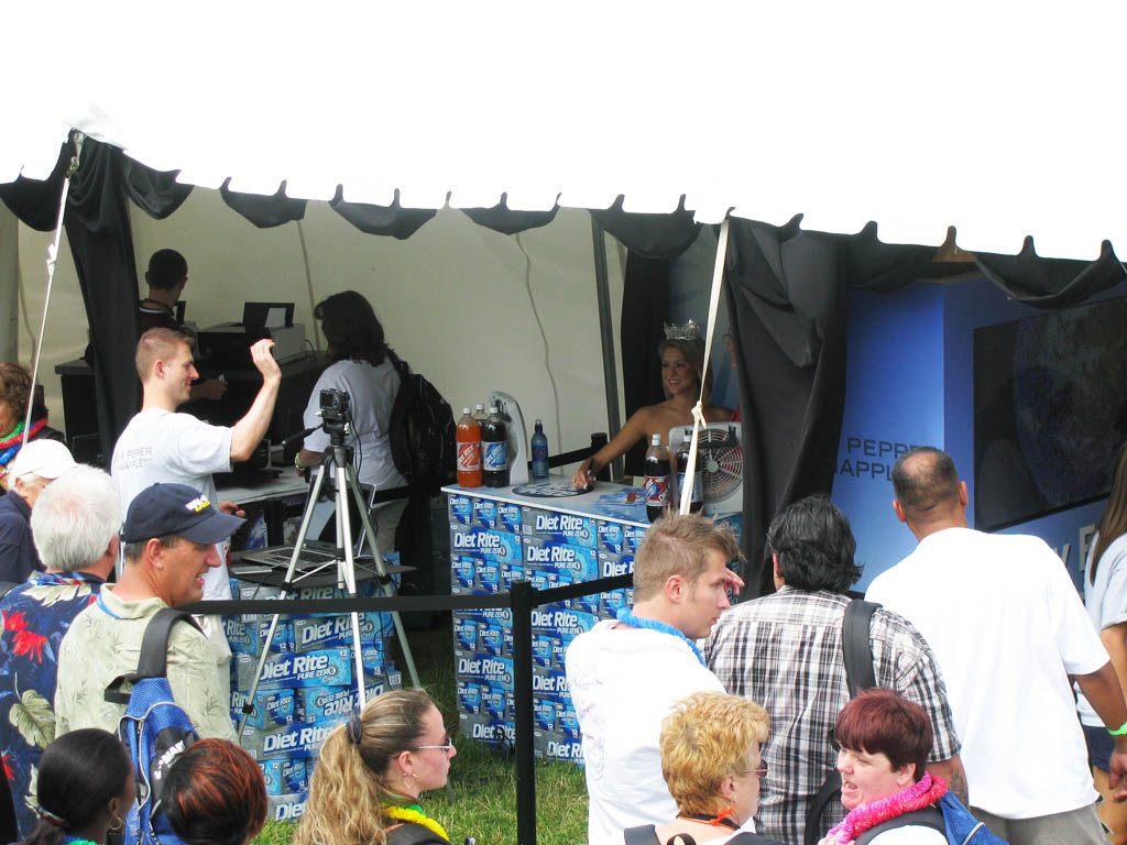 Far shot showing the Walmart Shareholder's Convention Live Digital Mosaic booth in action