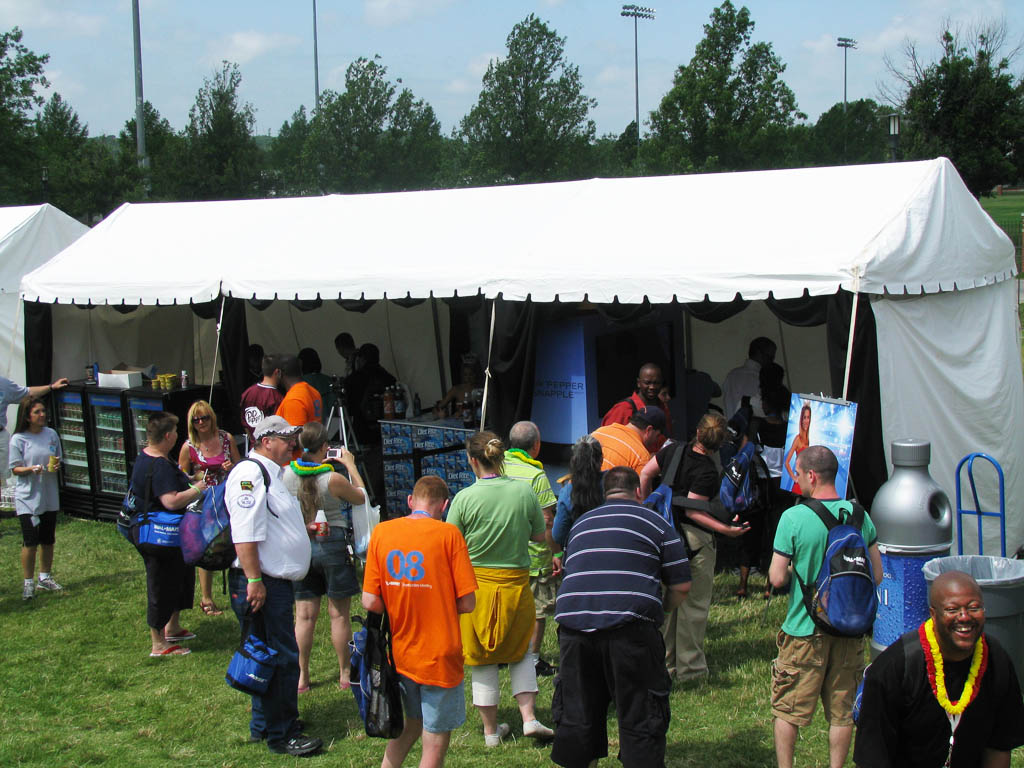 Wide shot of the Walmart Shareholder's Convention Live Digital Mosaic booth