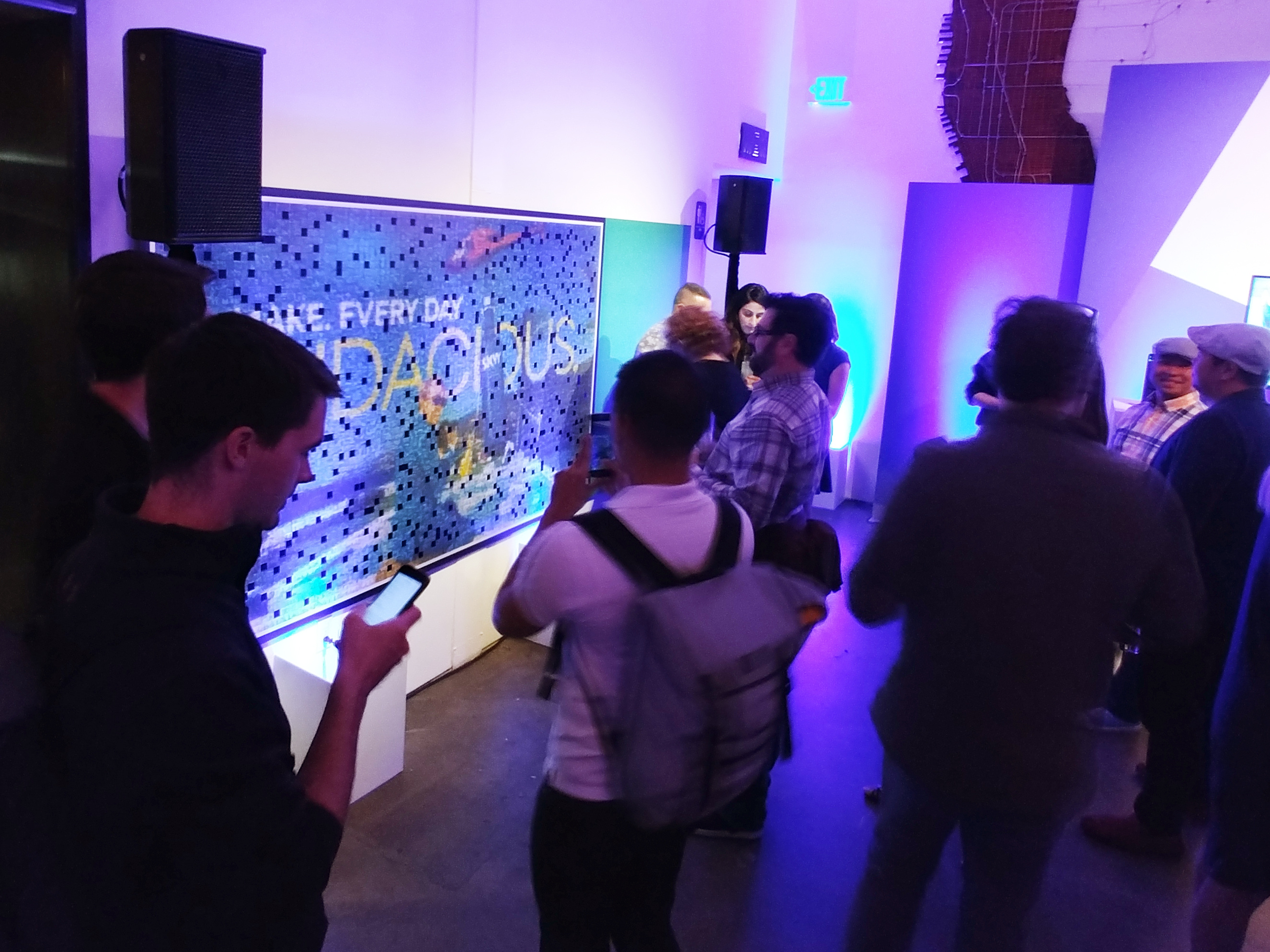 Event crowd engaging with the Skyy and Wired mosaic experience