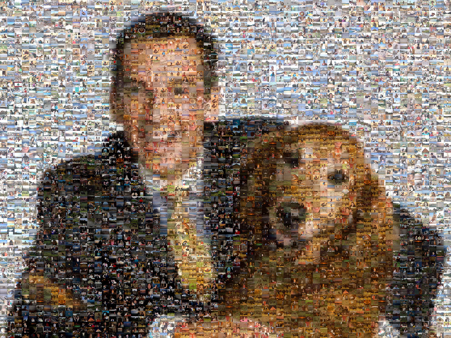 photo mosaic Man's best friend using over 3000 photos from his travels