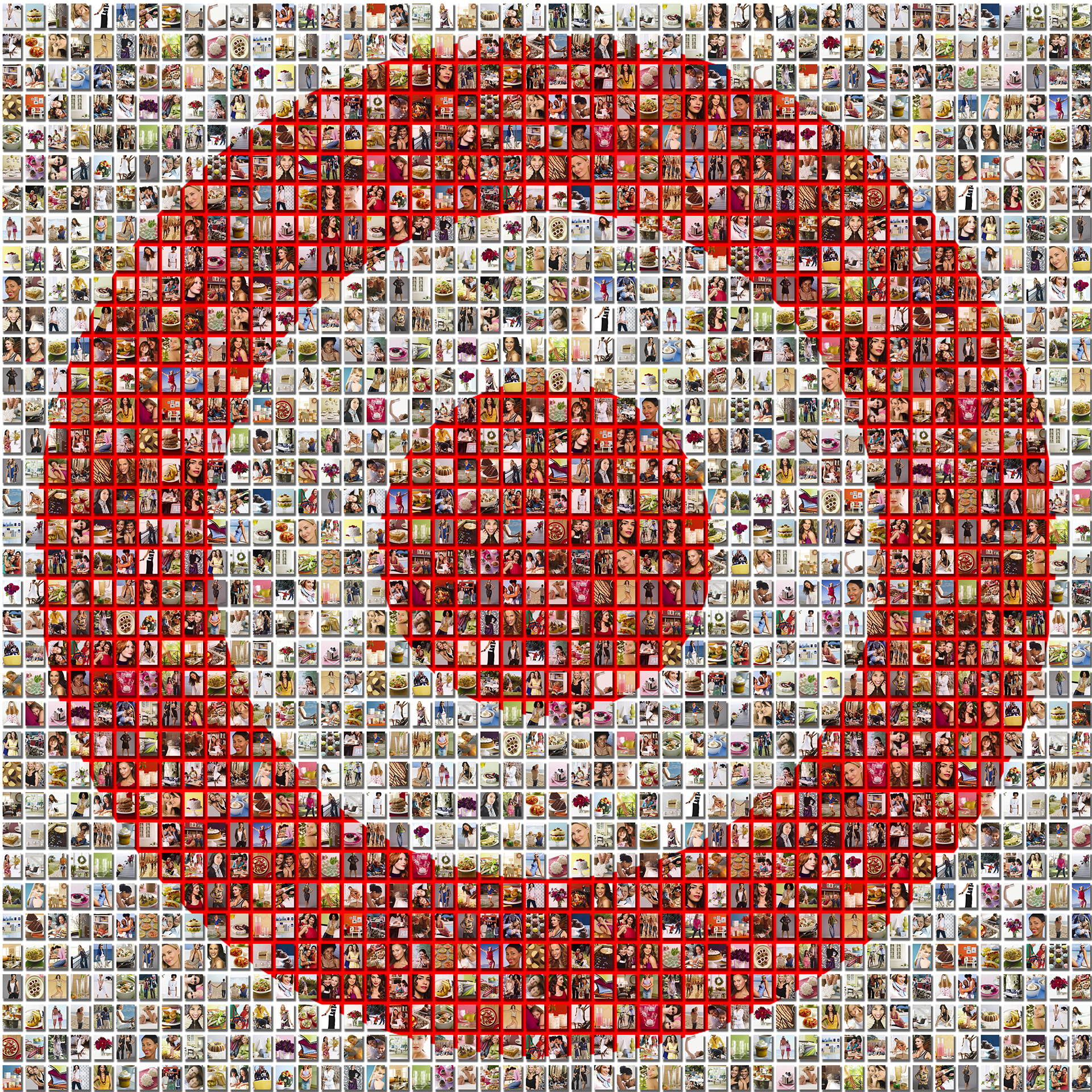 photo mosaic created using hundreds of product photos